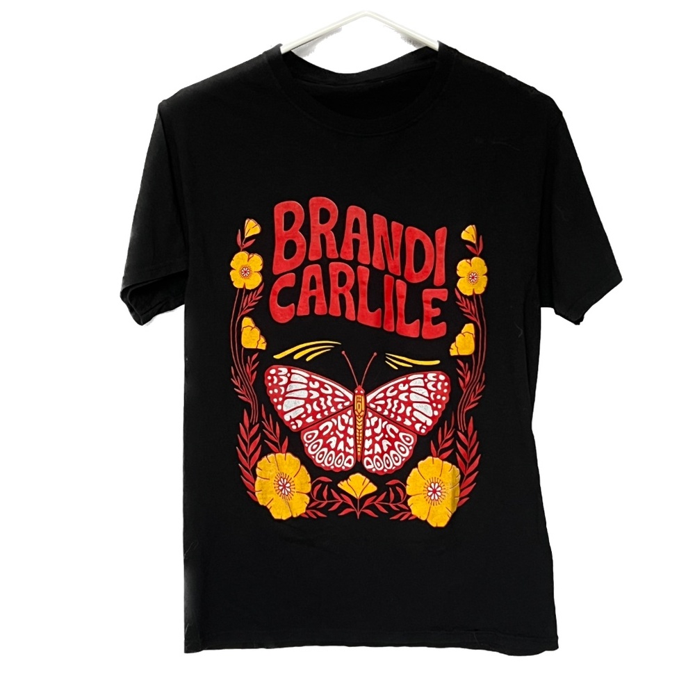 Brandi Carlile Concert T-shirt Butterfly Size S Black Double Sided Concert Tee